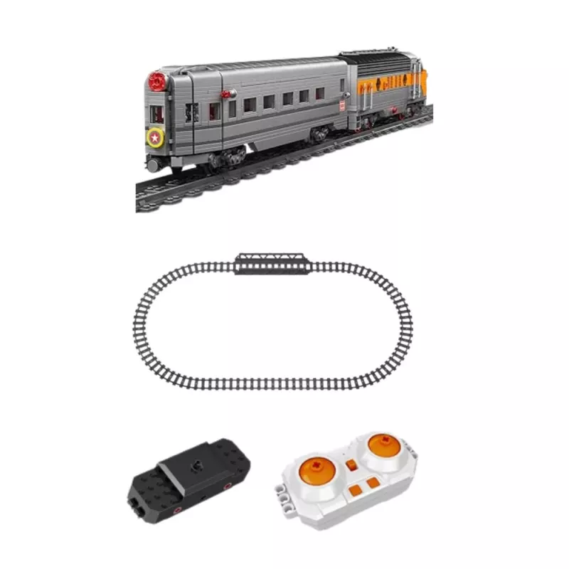 LEAN TOYS Ehitusklotside komplekt - Hall/kollane raadio teel juhitav rong (1751 tükki)