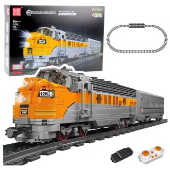 LEAN TOYS Ehitusklotside komplekt - Hall/kollane raadio teel juhitav rong (1751 tükki)