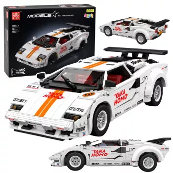 LEAN TOYS Ehitusklotsid Sportauto Kaugjuhtimisega RC Valge 1384 tk