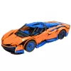 LEAN TOYS Ehitusklotsidest sportauto RC – sinine ja oranž (1883 tükki, 2,4GHz, 1:8 mõõtkava)