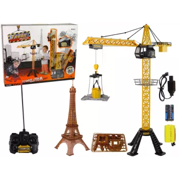 LEAN TOYS Ehituskraana R/C kaugjuhtimisega 90 cm kõrge Eiffeli torni ehitus