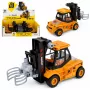 LEAN TOYS Ehitusmasin kahveltõstuk reguleeritava haaratsiga tuled helid kollane 1:43