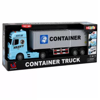 LEAN TOYS Konteinerveok avatavate uste, tulede ja helidega – Sinine, 54 cm