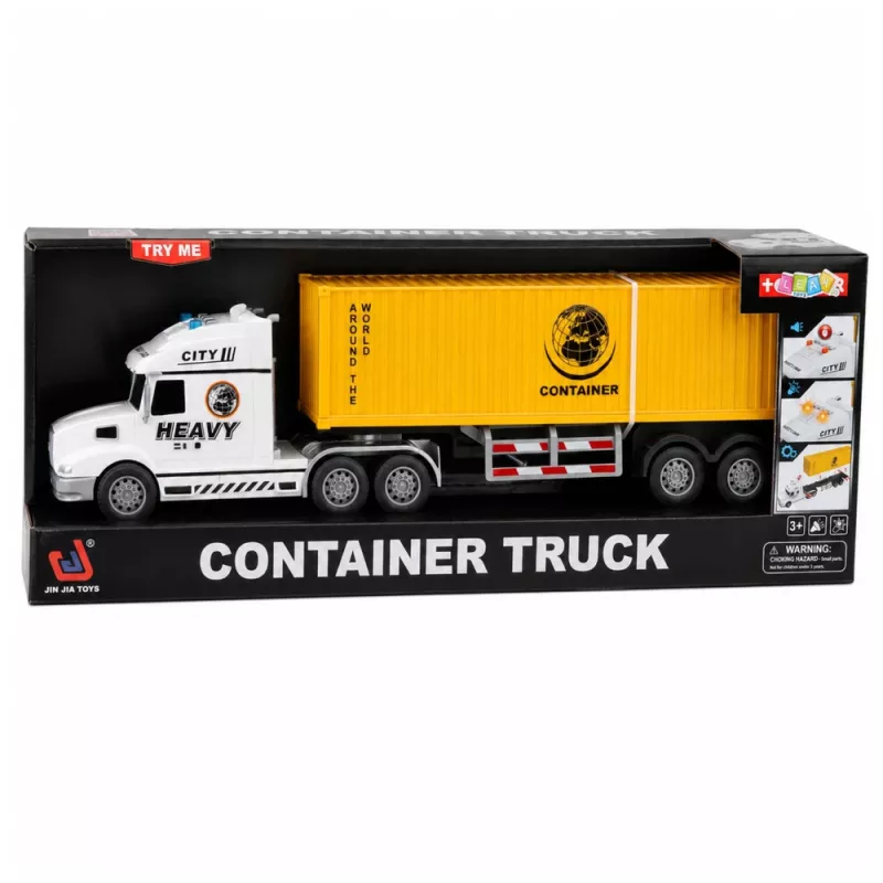 LEAN TOYS konteineriveok avanevate uste, tulede ja helidega, kollane, 54 cm