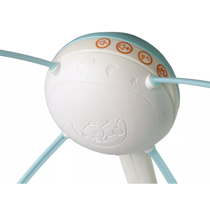 LEAN TOYS Voodikarussell Projektor Piloot Meloodiad Loomahääled Sinine