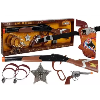 LEAN TOYS Cowboy komplekt: kangpüss, Colt-revolver, šerifi märk