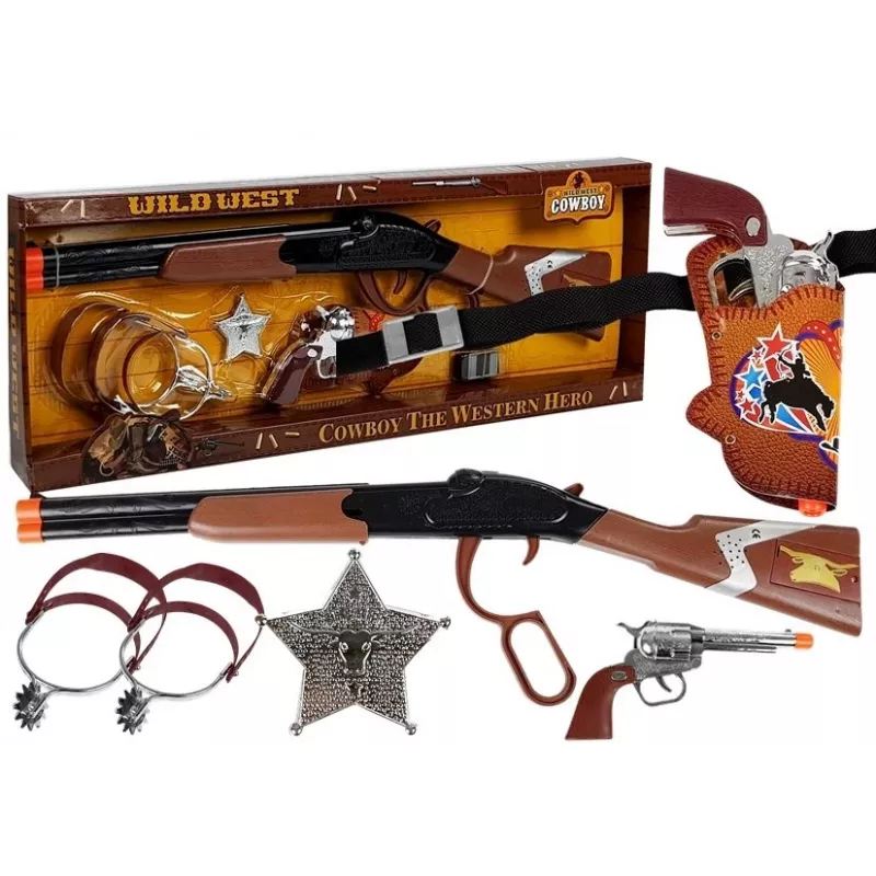 LEAN TOYS Cowboy komplekt: kangpüss, Colt-revolver, šerifi märk