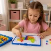 LEAN TOYS loominguline komplekt nööpmosaiik pusle seened nööpnõelad kohver 300 tk