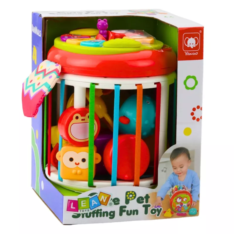 LEAN TOYS Silindriline sensoorne kuubik interaktiivne kujundite sorteerija tulede ja helidega - Mitmevärviline (22659)