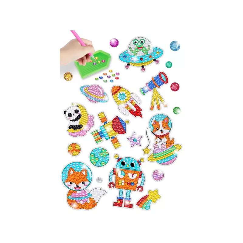 LEAN TOYS Diamond Embroidery Sticker Set Space Astronaut Mosaic
