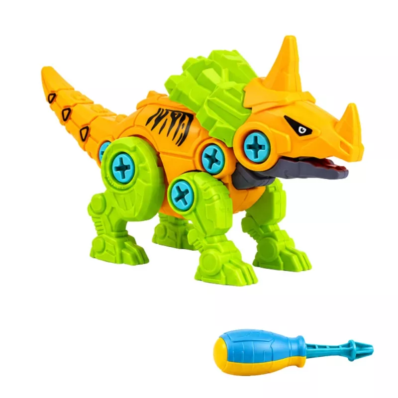 LEAN TOYS Dinosaur Construction Blocks Screwing Set with Screwdriver 4-in-1