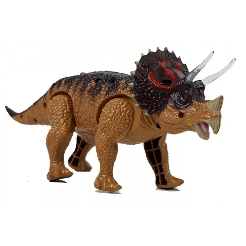 LEAN TOYS Dinosaur Triceratops Battery Operated Yellow
