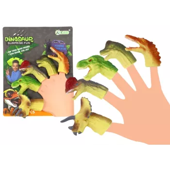 LEAN TOYS Dinosaurs Rubber Sensory Finger Puppets