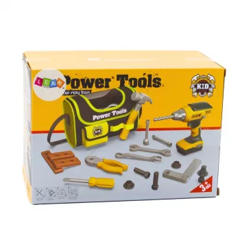 LEAN TOYS DIY tööriistakott akutrellidele, 600D polüester, must punaste aktsentidega