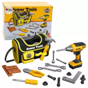 LEAN TOYS DIY tööriistakott akutrellidele, 600D polüester, must punaste aktsentidega