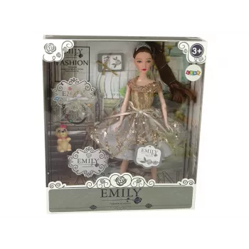 LEAN TOYS Nukk Lastele Emily Koeraga Pikkade Juustega