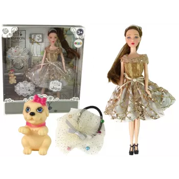 LEAN TOYS Nukk Lastele Emily Koeraga Pikkade Juustega