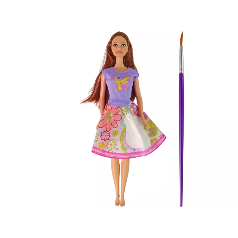 LEAN TOYS Doll Long Hair Painting Dress