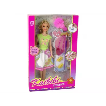 LEAN TOYS nukk pikkade juuste ja maalimiskleidiga