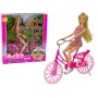 LEAN TOYS Nukk jalgrattal Roosa