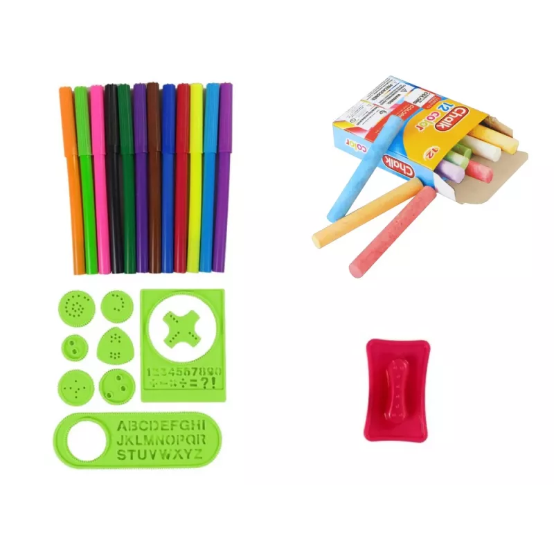 LEAN TOYS Kahepoolne Magnetiline Tahvel Siniste ja Punaste Mallidega