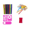 LEAN TOYS Kahepoolne Magnetiline Tahvel Roosa Mallidega