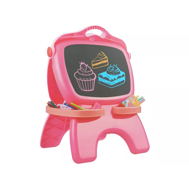 LEAN TOYS Kahepoolne Magnetiline Tahvel Roosa Mallidega