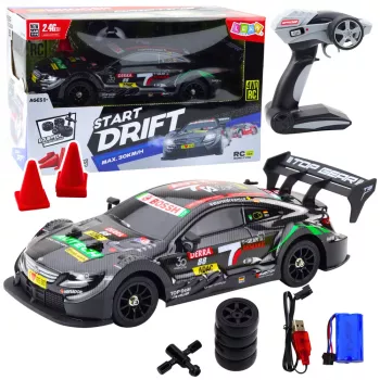 LEAN TOYS Driftiauto RC Must süsinik 30km/h 1:16