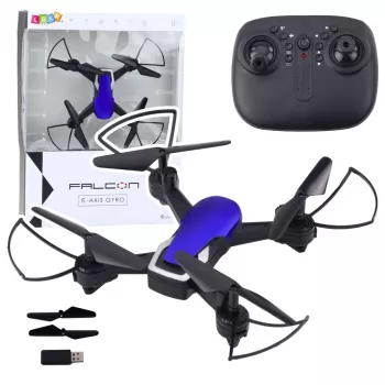 LEAN TOYS droon kuueteljelise güroskoobiga LED-tuled 360° pöörlemine sinine