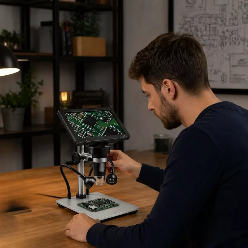 LEAN TOYS Hariduslik digitaalmikroskoop kaugjuhtimisega juhtmega 1200X LCD 7 TOLMI HD kaamera