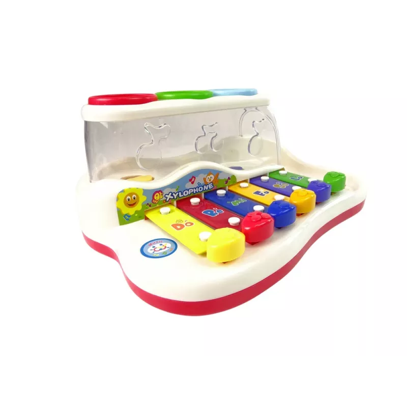 LEAN TOYS Hariduslik Dulcimer Lapsele Haamri ja Värviliste Pallidega