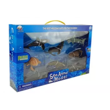 LEAN TOYS Hariduslikud Figuurid Mereelukad 8 Tükki Haid Hüljes Delfiin Morsk Kilpkonn