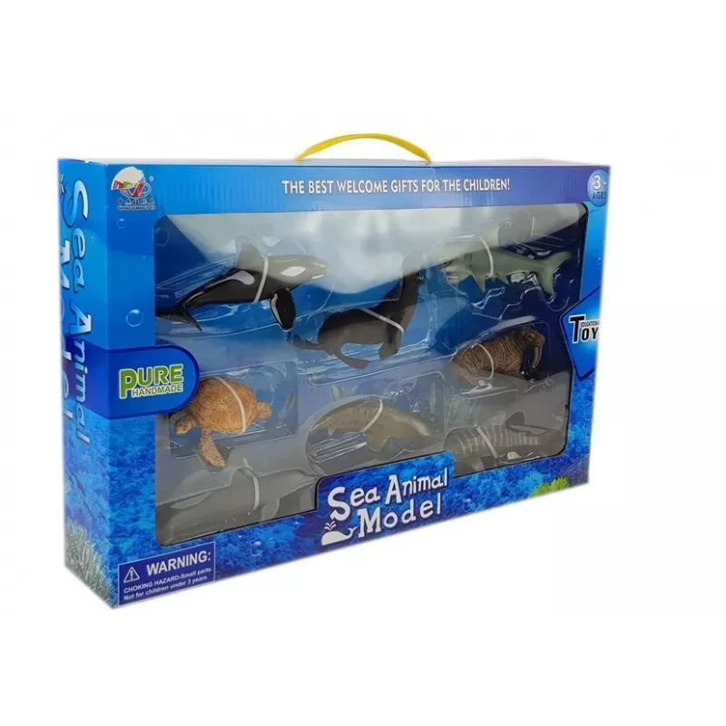 LEAN TOYS Hariduslikud Figuurid Mereelukad 8 Tükki Haid Hüljes Delfiin Morsk Kilpkonn