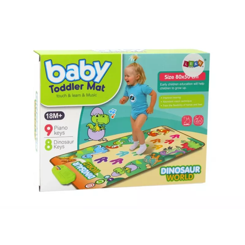 LEAN TOYS Hariduslik Interaktiivne Tantsumatt Dinosaurused Valgus Heli
