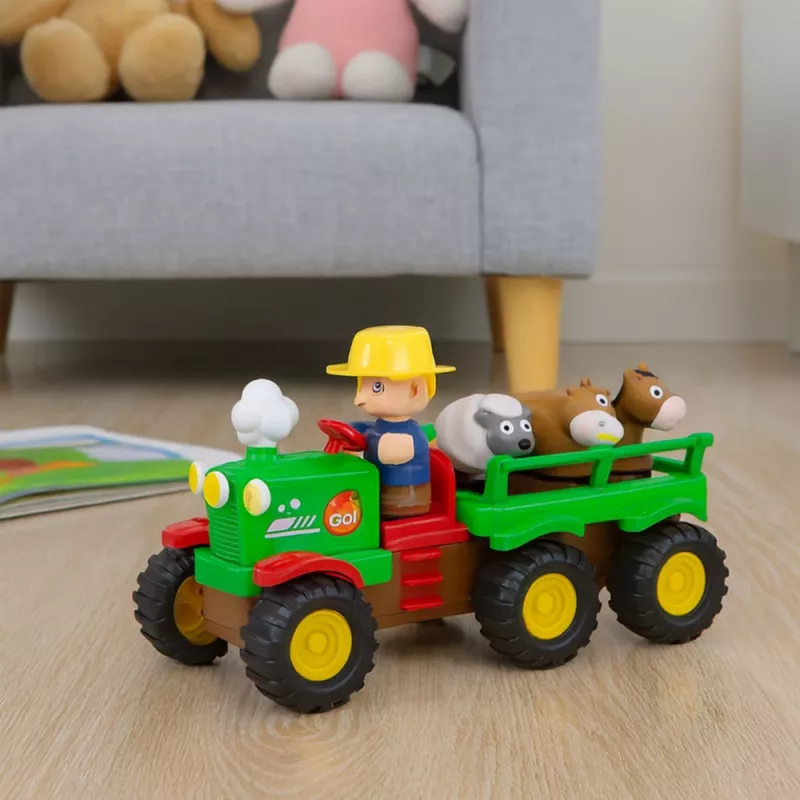 LEAN TOYS Hariv interaktiivne traktor väikelastele loomade, tulede ja helidega