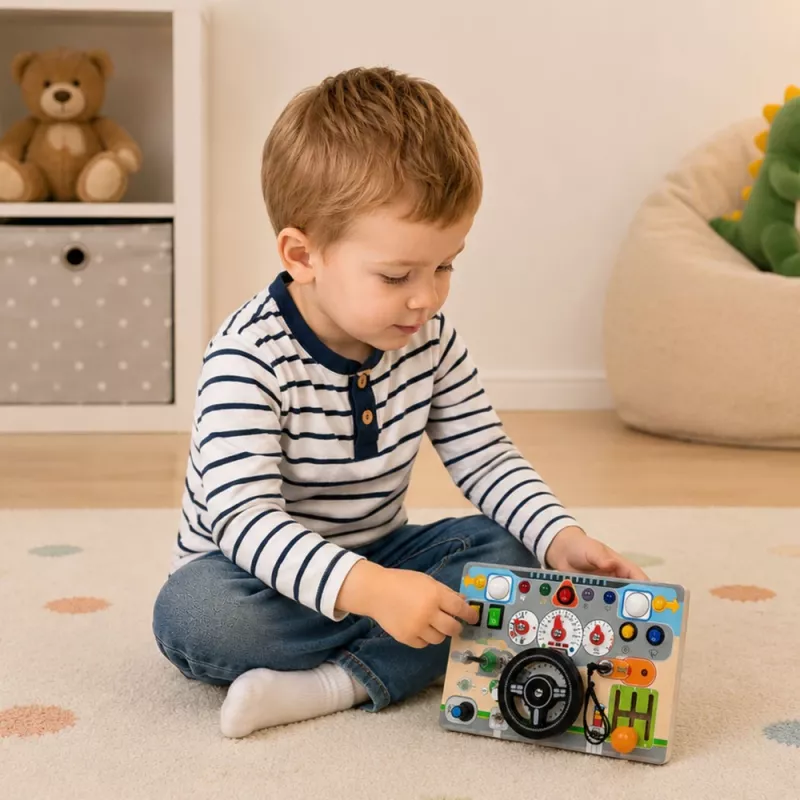 LEAN TOYS Õppimislaud Simulaator Rool Valgused Helid