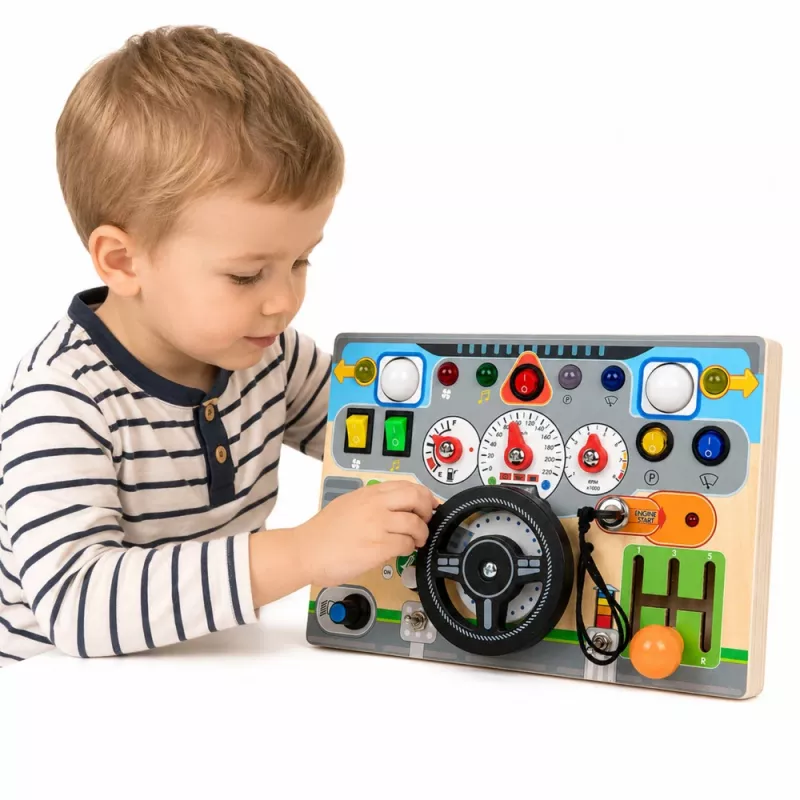 LEAN TOYS Õppimislaud Simulaator Rool Valgused Helid