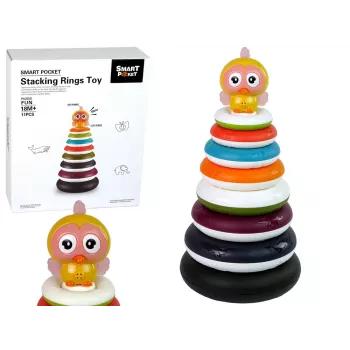 LEAN TOYS Hariv püramiid rõngaste ja pardirattaga