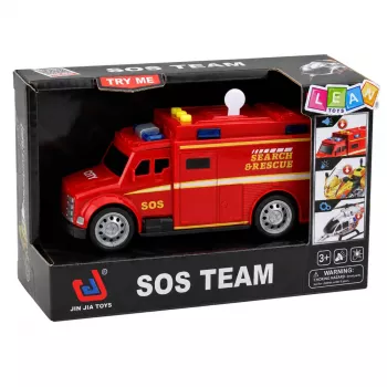 LEAN TOYS Hädaabisõiduk kiirabi tuled helid punane 1:32