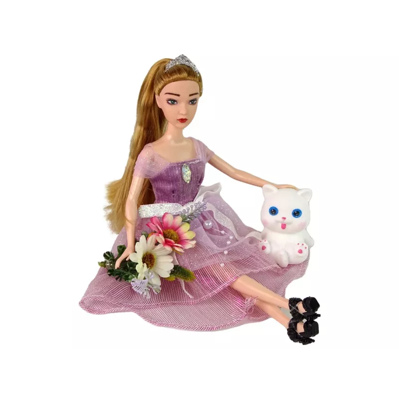 LEAN TOYS Emily Long Hair White Cat Baby Doll
