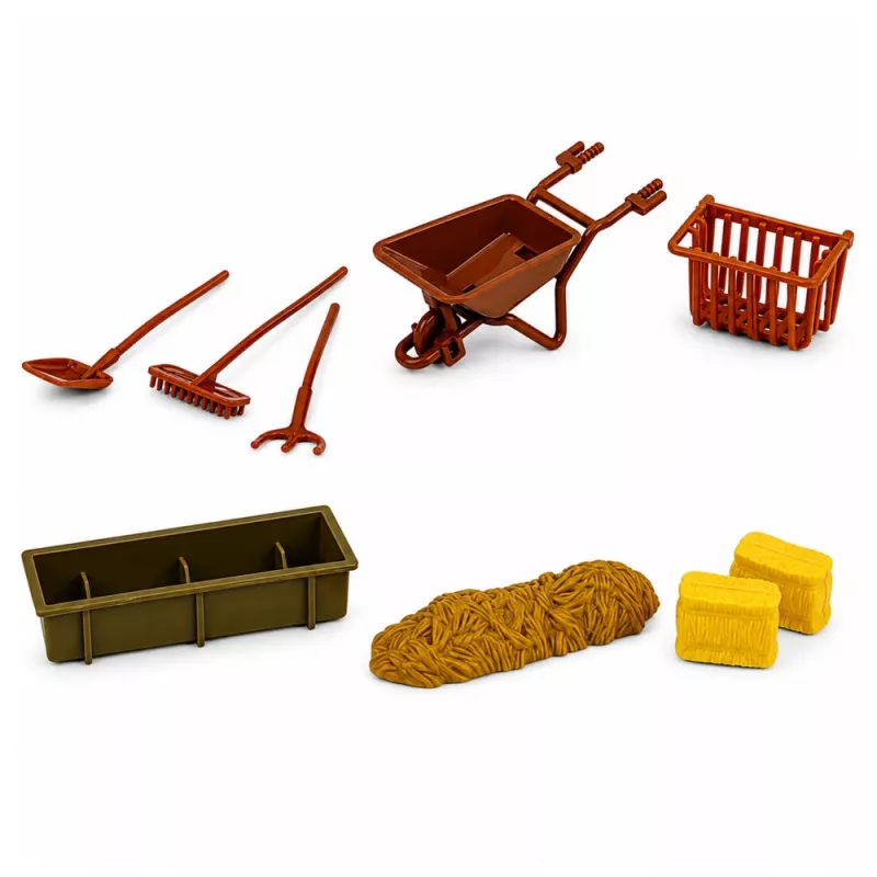 LEAN TOYS Farm Set traktori, põllumajandussõidukite, loomade ja tarvikutega – 28-osaline mängukomplekt