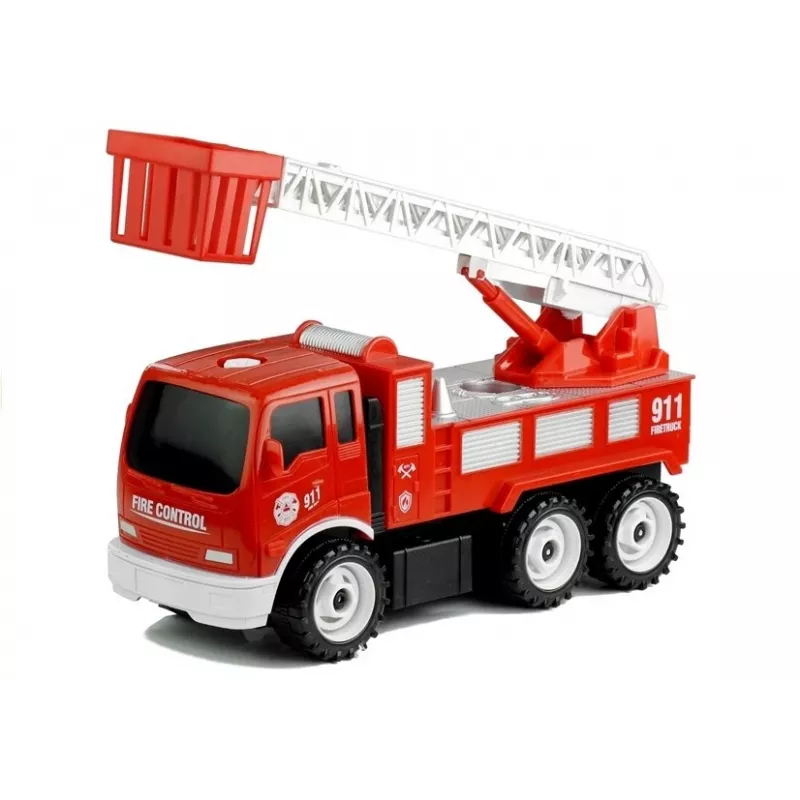 LEAN TOYS Tuletõrjeauto Lahtikeeratava Liumäe ja Tööriistadega