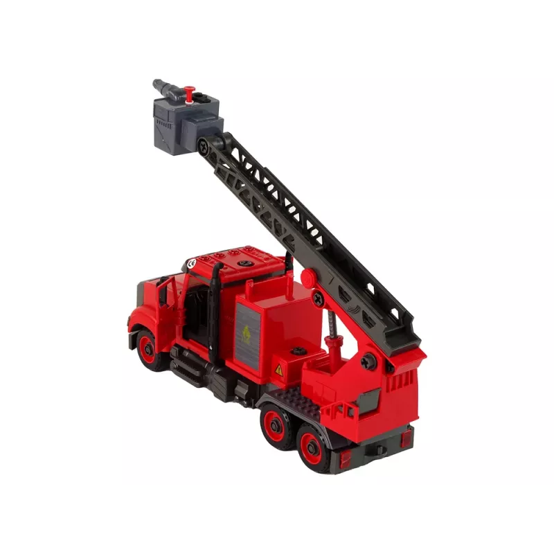 LEAN TOYS Fire Truck Fire Brigade for Unscrewing Accessories Red