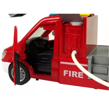 LEAN TOYS Tuletõrjeauto Punane Veehelid Tuled