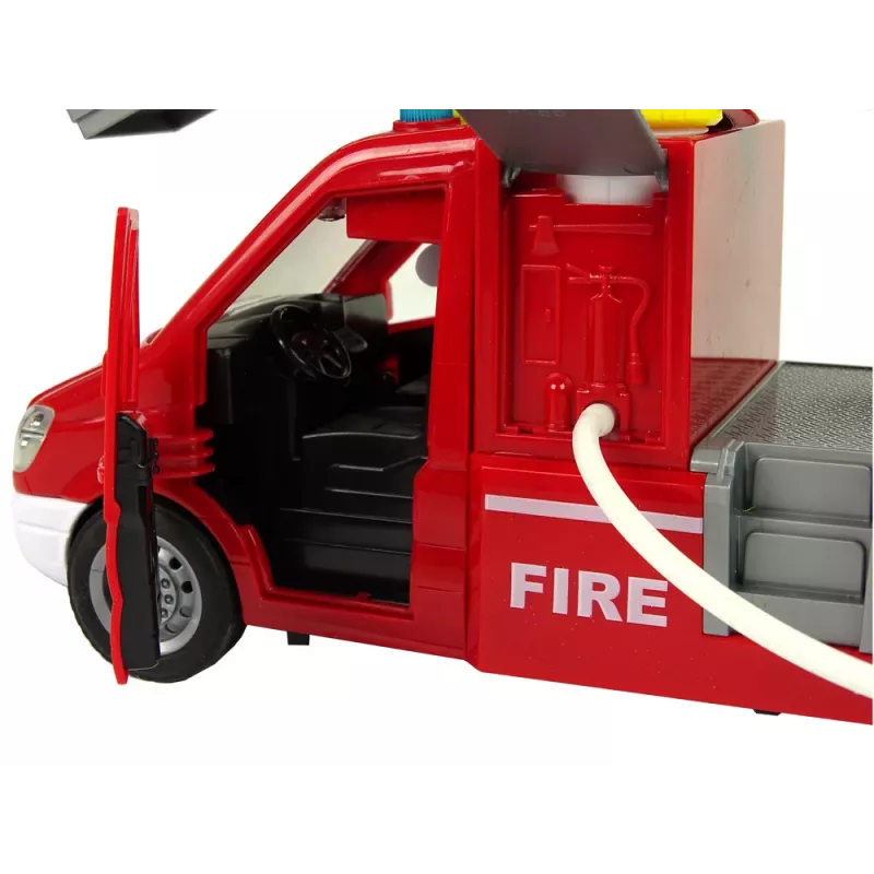 LEAN TOYS Tuletõrjeauto Punane Veehelid Tuled