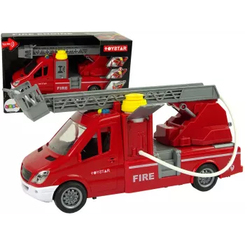 LEAN TOYS Tuletõrjeauto Punane Veehelid Tuled