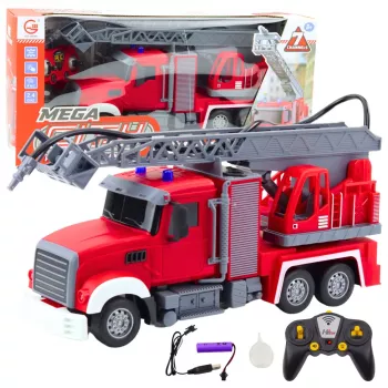 LEAN TOYS Tuletõrjeauto poomiga vee valamise funktsiooniga 1:24 RC sõiduk