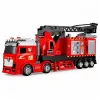 LEAN TOYS Tuletõrjeauto pikendatava redeliga kuni 69 cm, tulede, helide ja veekahuriga