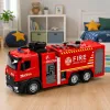 LEAN TOYS Tuletõrjeauto veefunktsiooniga, metallkabiin, tuled, helid 1:12