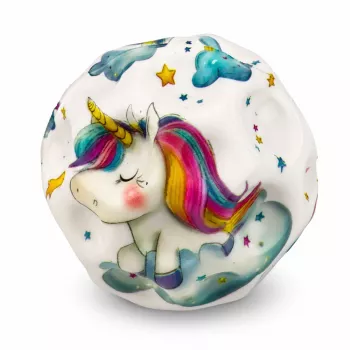 LEAN TOYS Vahupall lohkudega põrkamiseks, anti-stress, ükssarvik, 7 cm